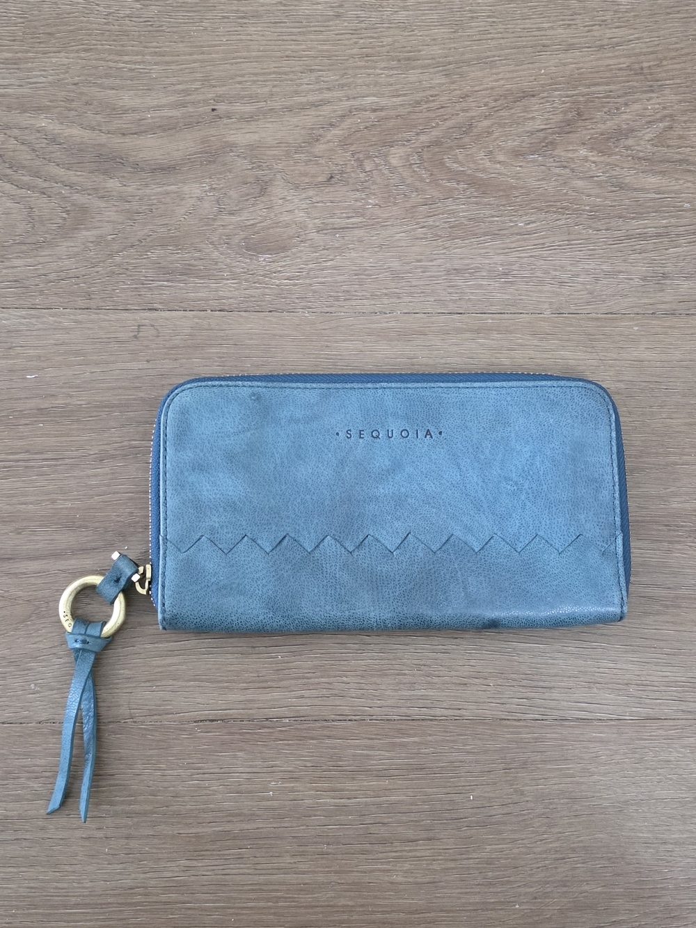 Sequoia Teal Leather Zip Wallet